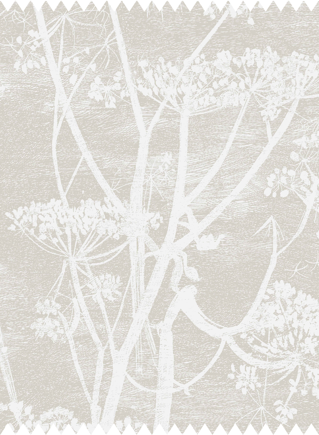Stoff Cow Parsley Linen - White & Taupe