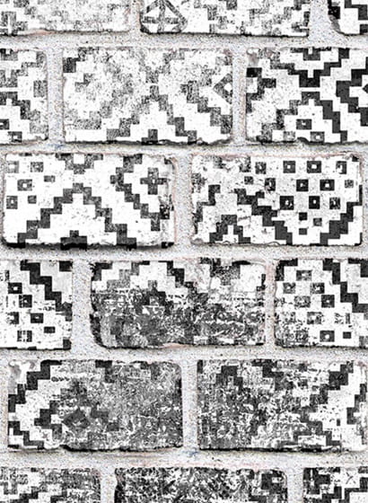Wandbild Decorated Bricks - B/W