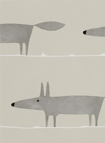 Tapete Mr Fox - Silver