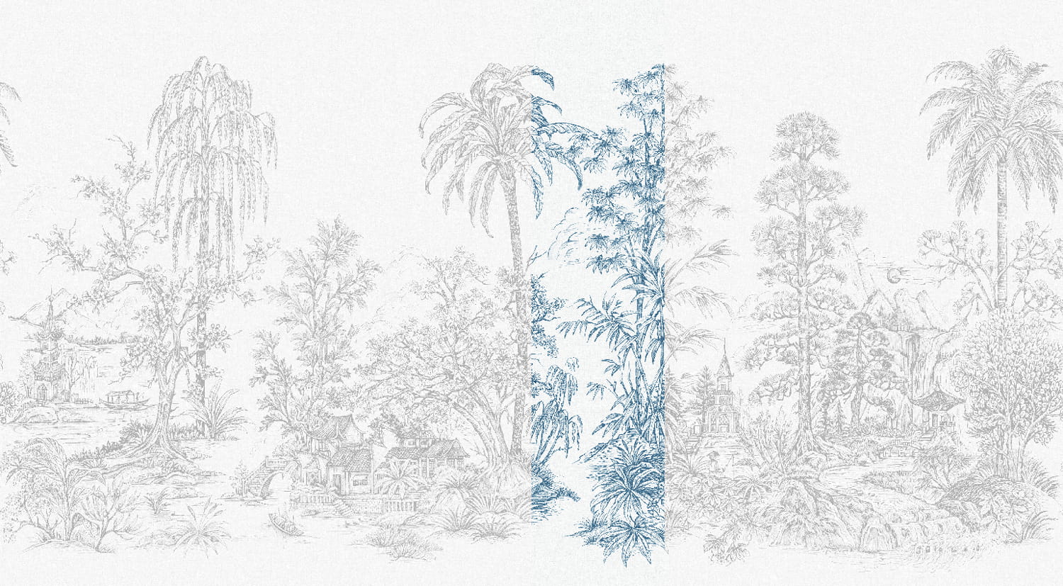 Wandbild Mandalay - White Blue Panel 5