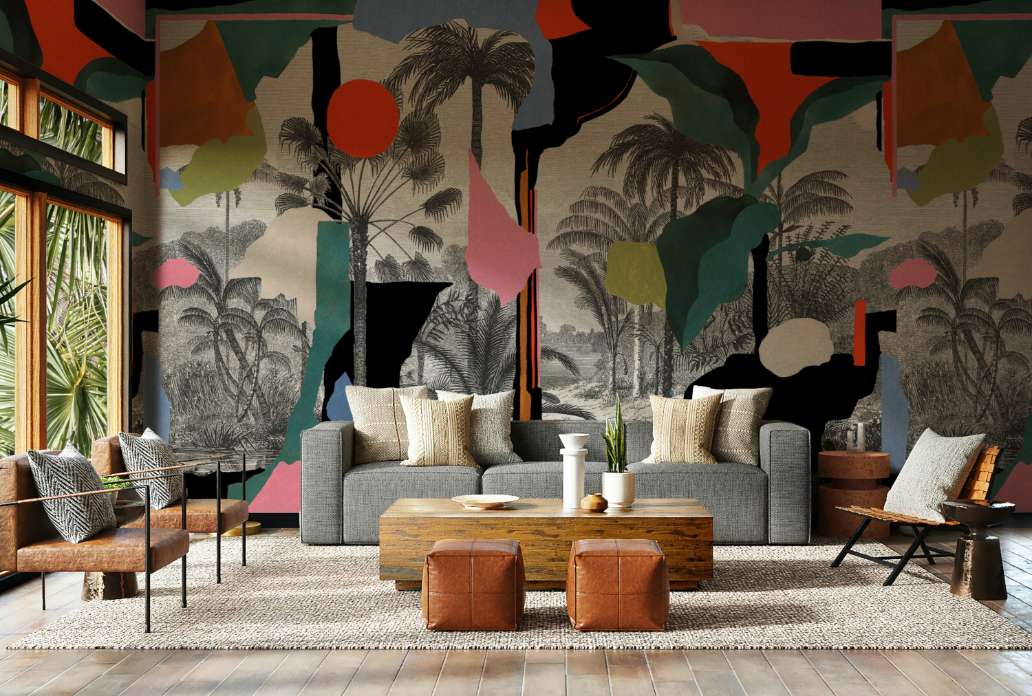 Wandbild Colonial Abstraction - Pink