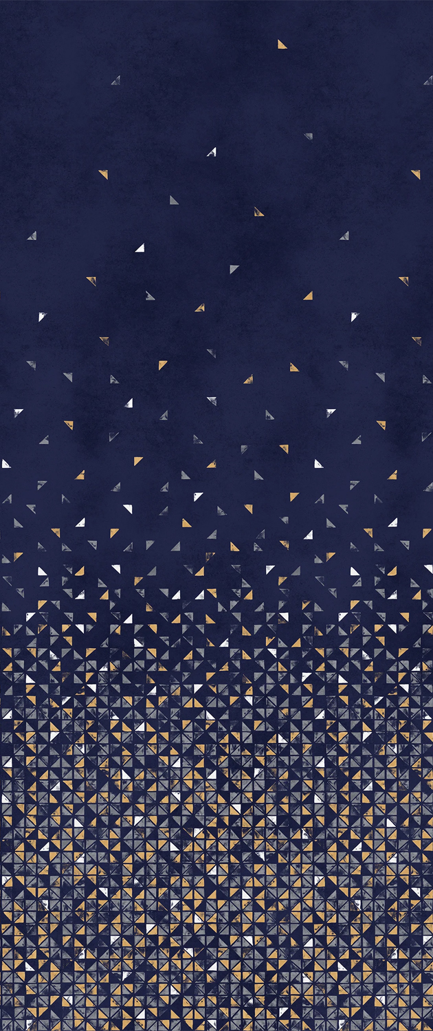 Papier peint panoramique Tangram Bleu Nuit - Panel B