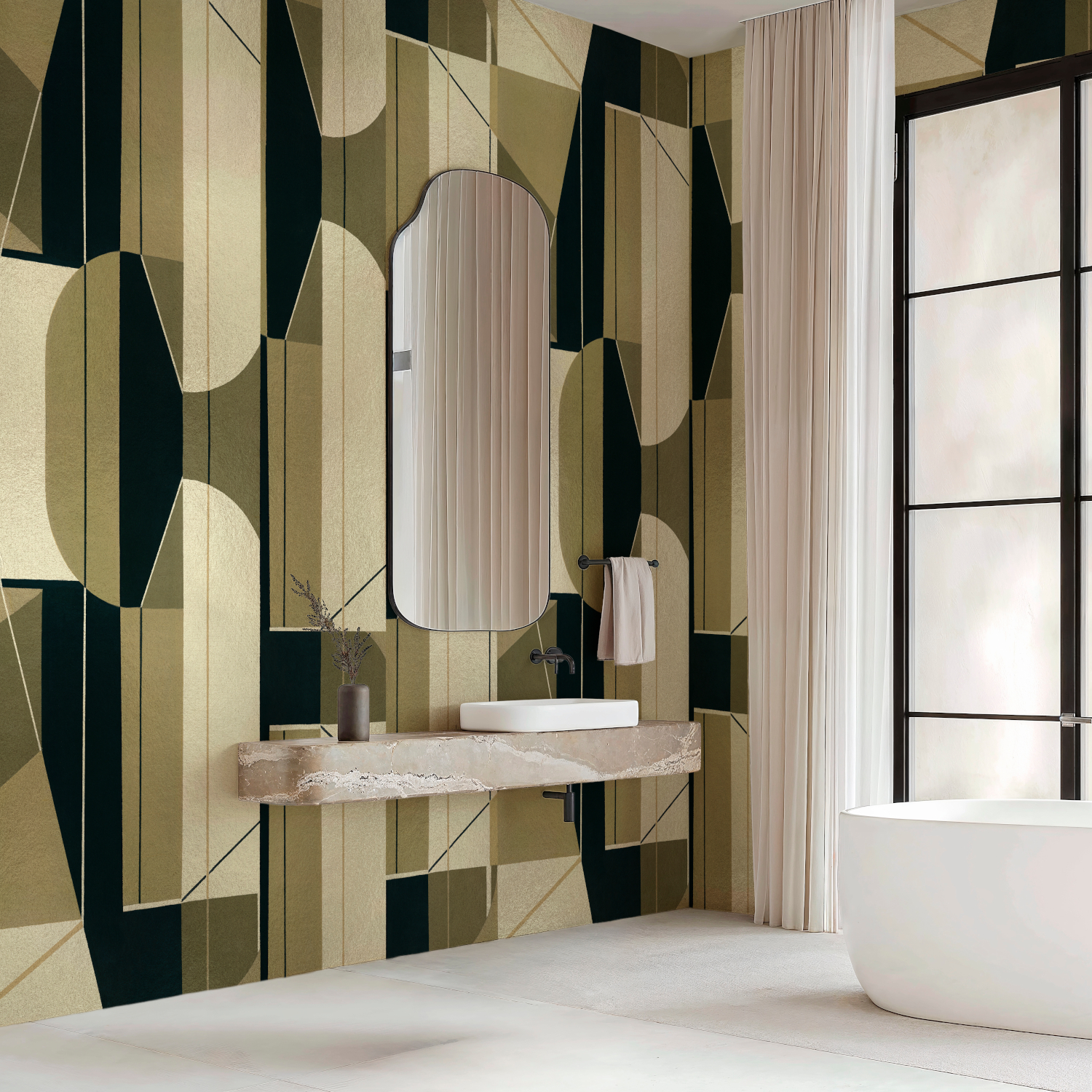 Wandbild Pythagoras - Gold