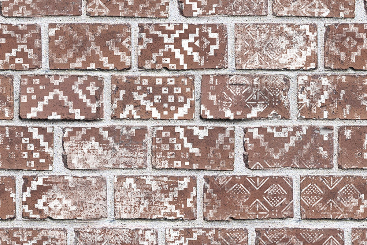 Wandbild Decorated Bricks - Red