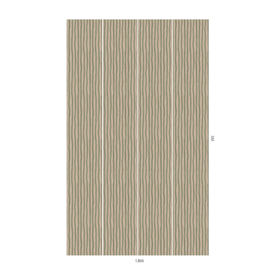 Papier peint Artists Stripe - Sap/ Alabaster