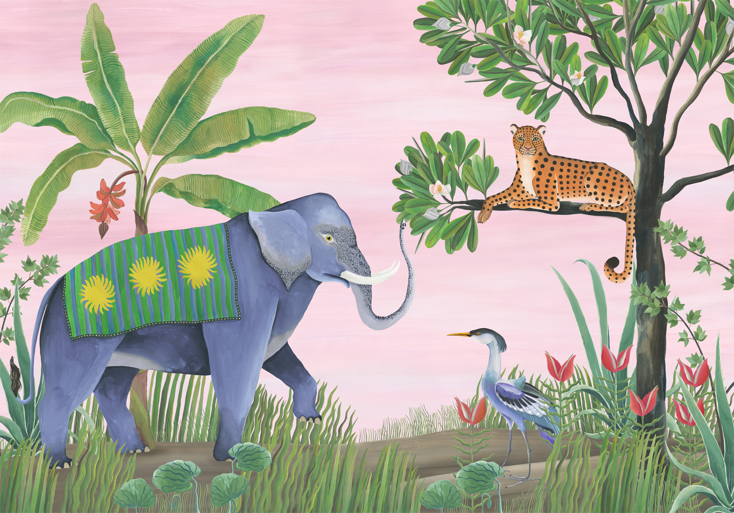 Wandbild Jungle Friends - Peach