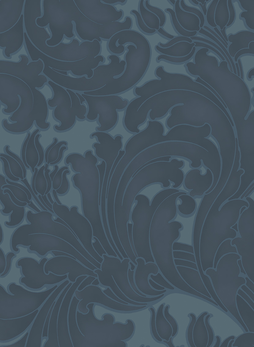 Tapete Tulip - Blue/  Black