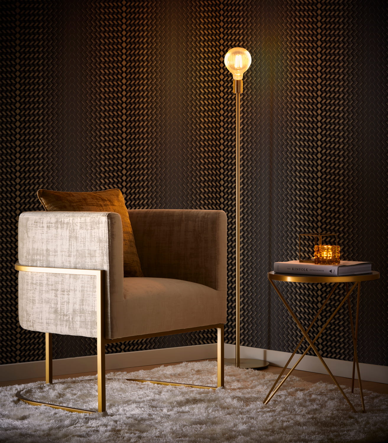 Tapete Fragment - Charcoal/ Gold
