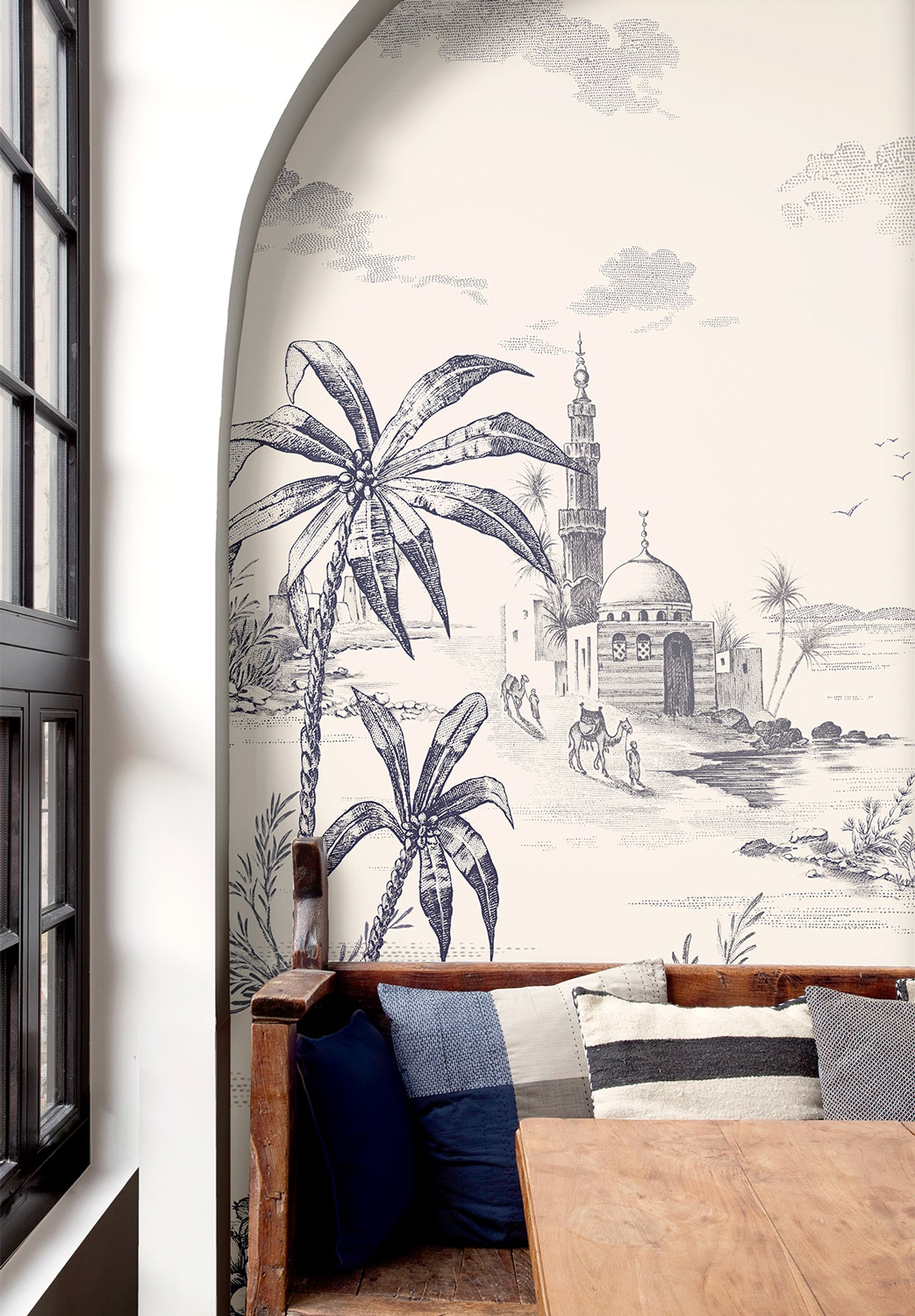 Wallpaper Vues d'Orient - Bleu Panel A
