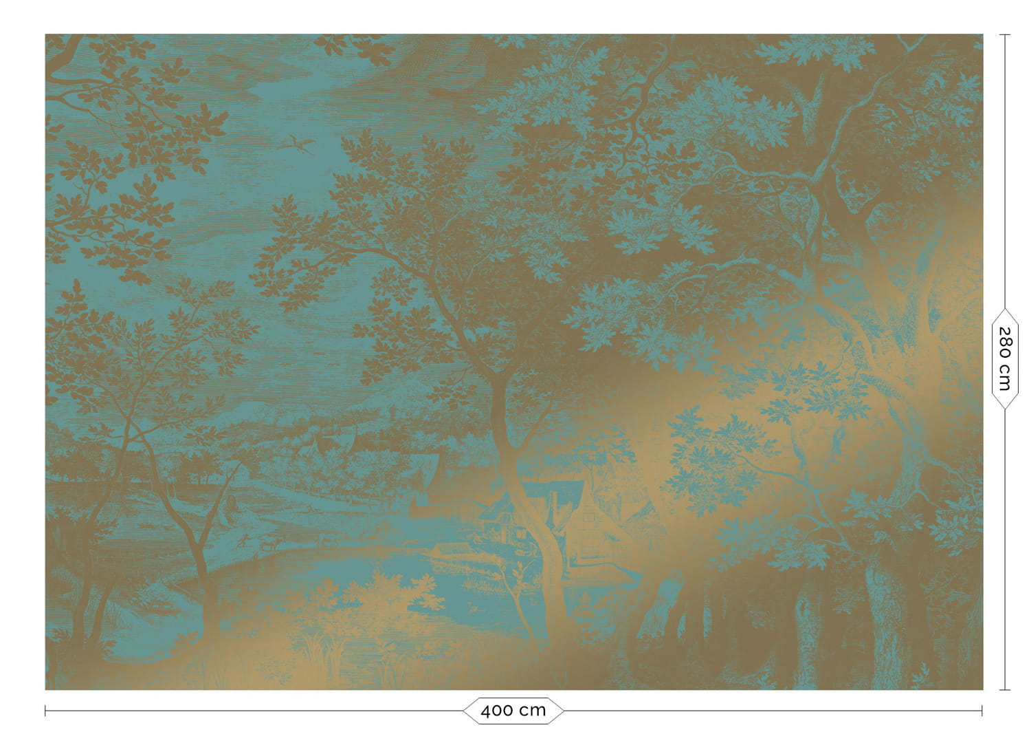 Wandbild Engraved Landscapes Gold 17 - XL