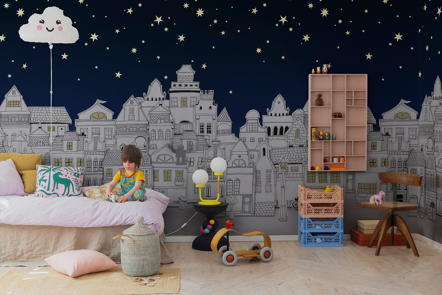 Wandbild Star Town - Night