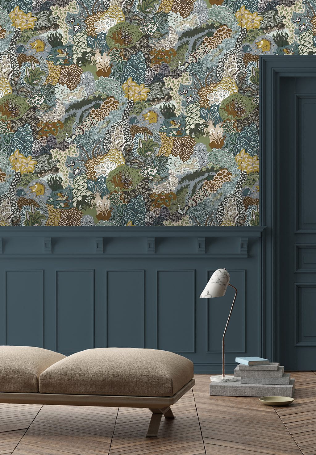 Tapete Whimsical Clumps - Olive, Brown and Blue