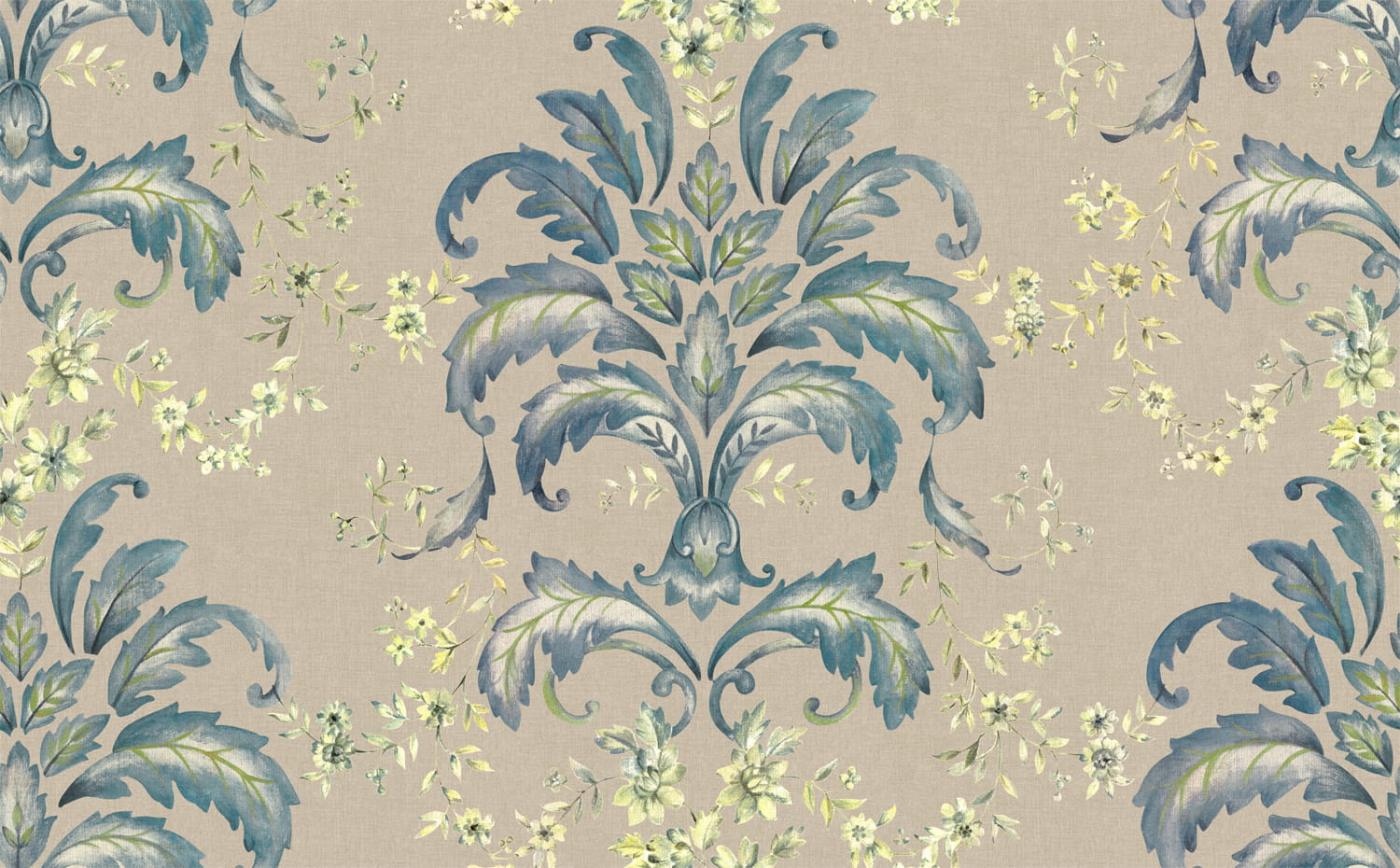 Stoff French Damask - Sapphire