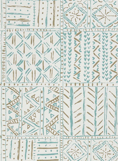 Tapete Cloisters - Aqua/ Taupe
