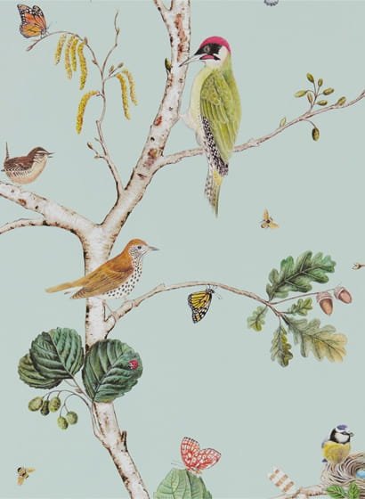Tapete Woodland Chorus - Sky Blue/ Multi