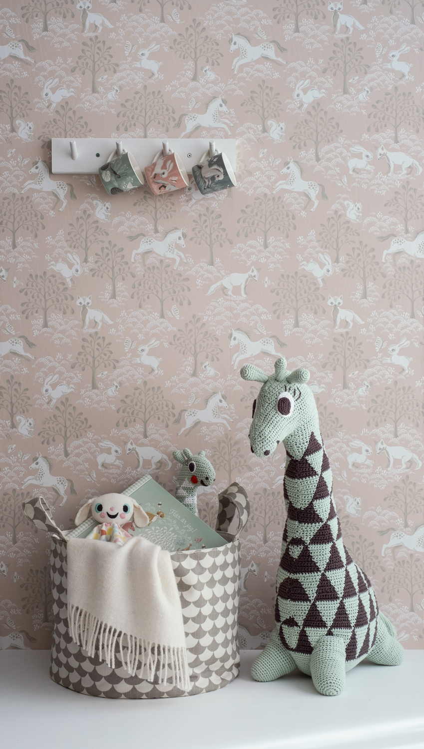 Tapete Fairytale Fox - Dusty Pink