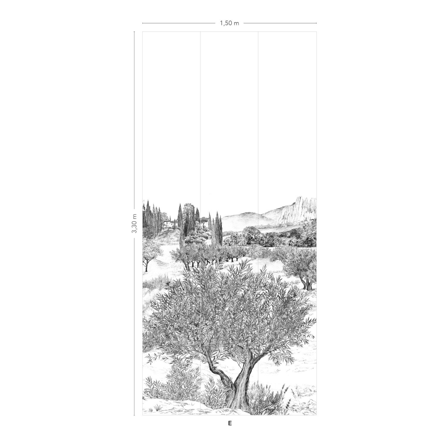 Wandbild Provence - Grisaille Panel E