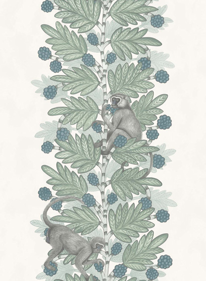 Tapete Acacia - White/ Green/ Blue