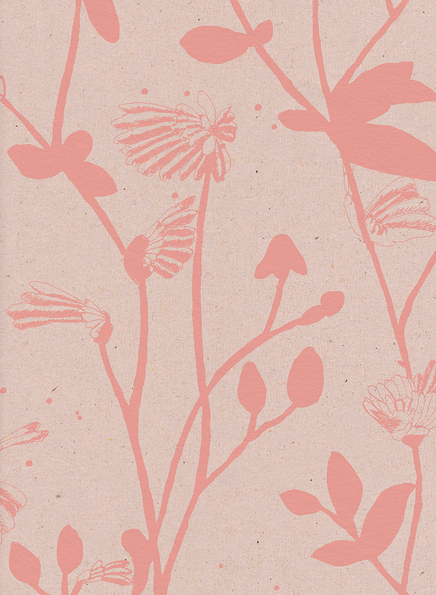 Tapete Feather Plant - Pink