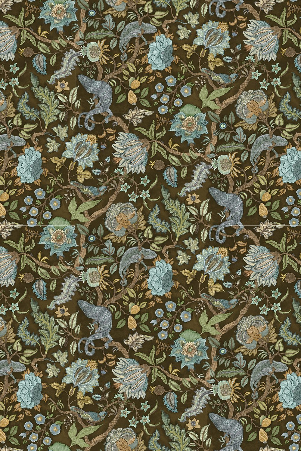 Tapete Chameleon Trail - Dark Brown and Blue