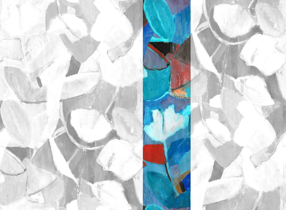 Wandbild Siwa - Blue Red Panel 4