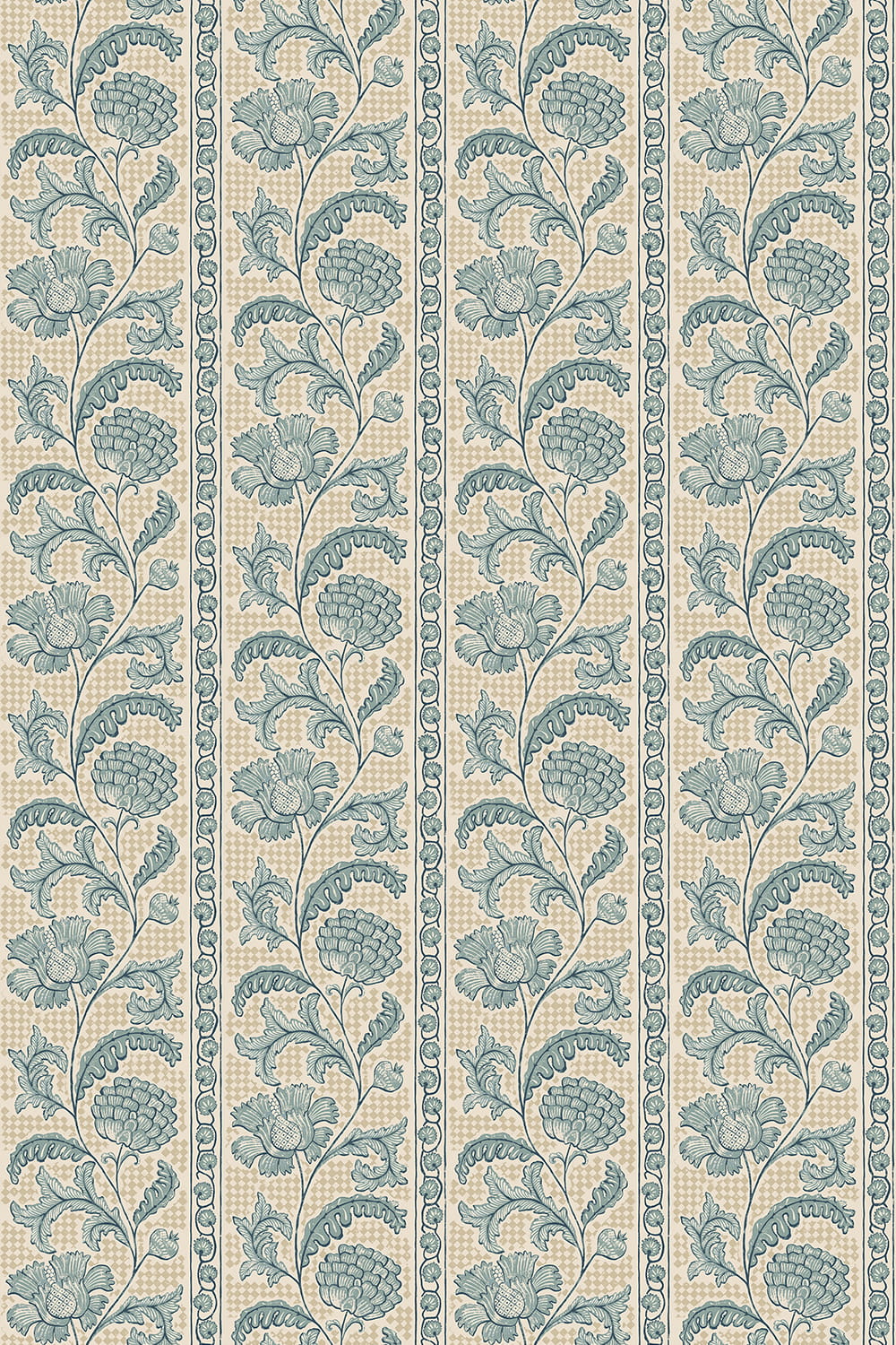 Tapete Floral Check - Osney Blue and Salt Ridge