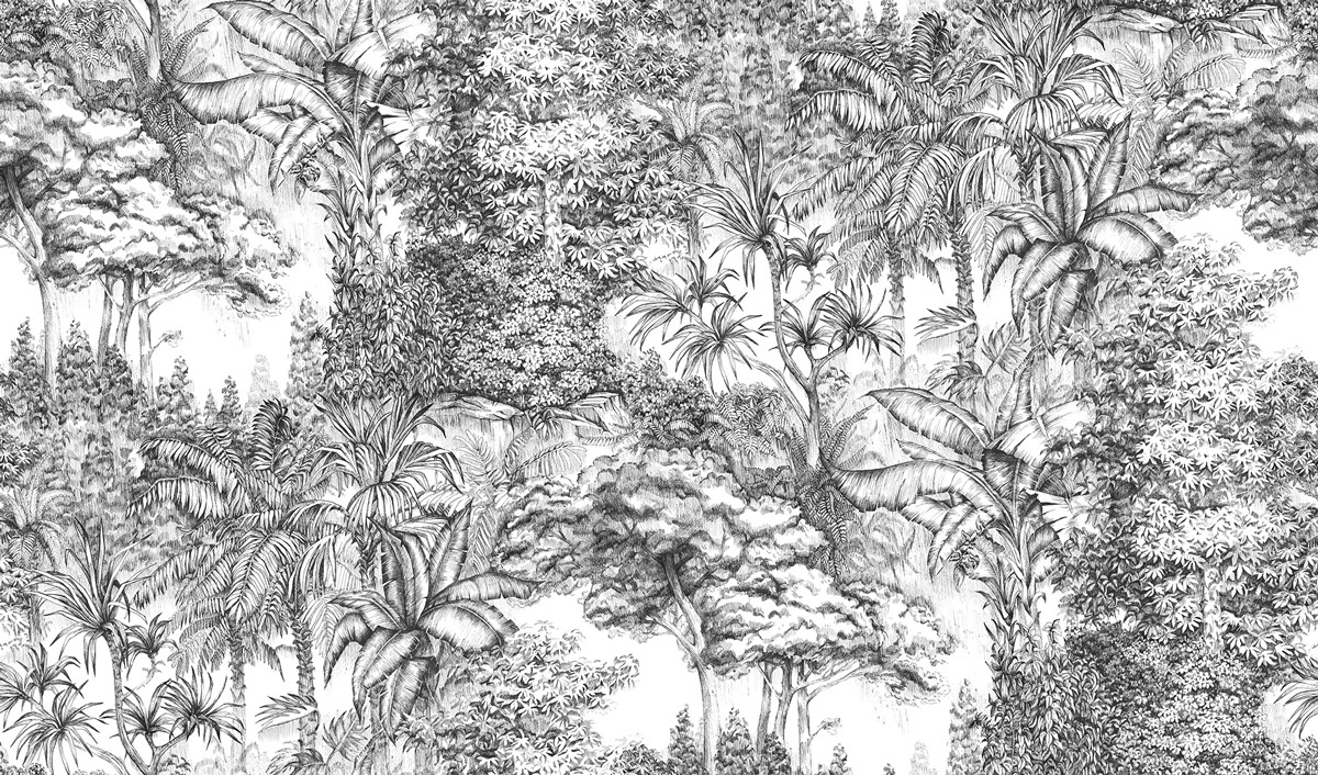 Wandbild Secret Garden - Black/ White