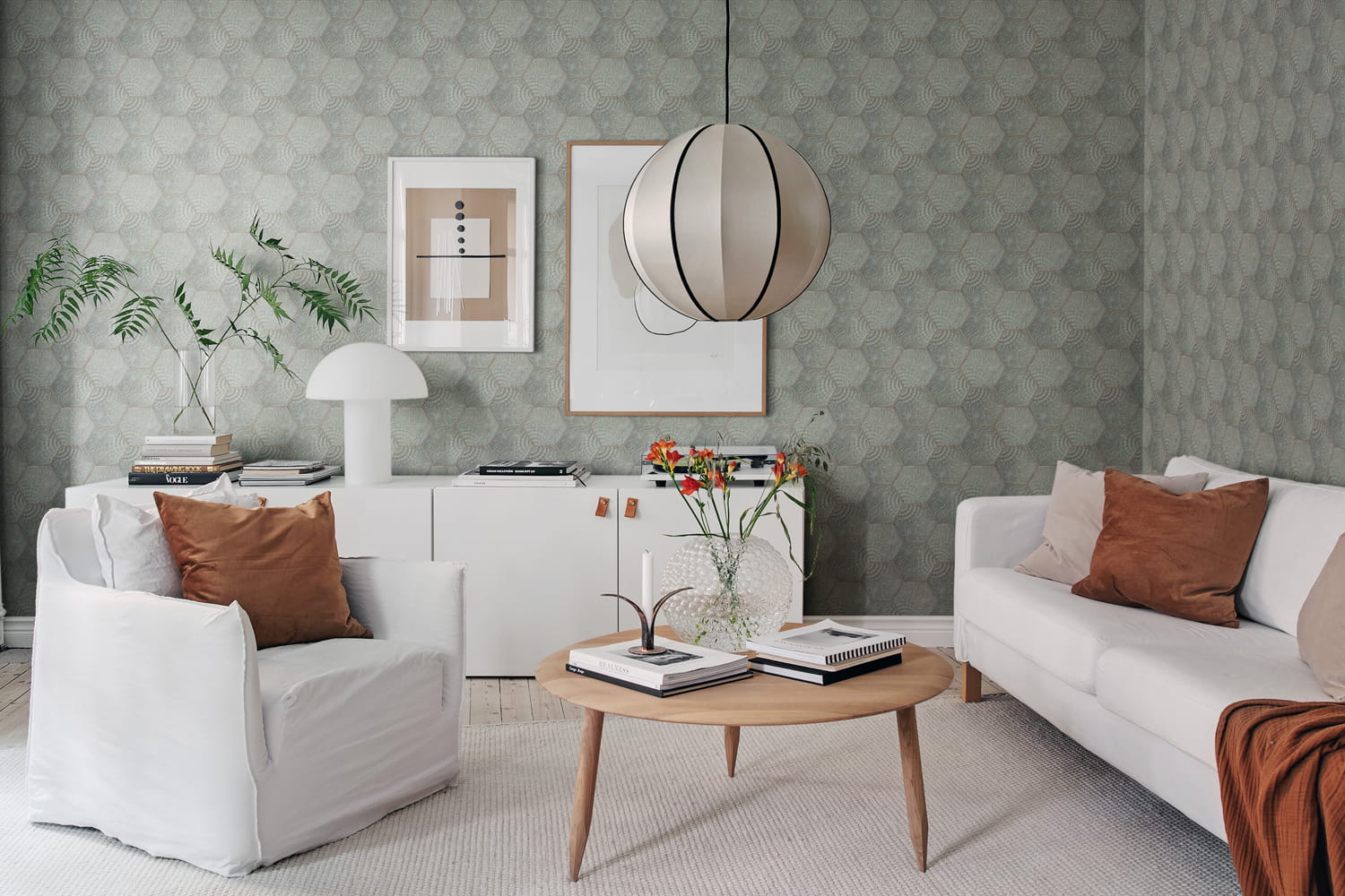 Tapete Hexagon Tiles - Jade