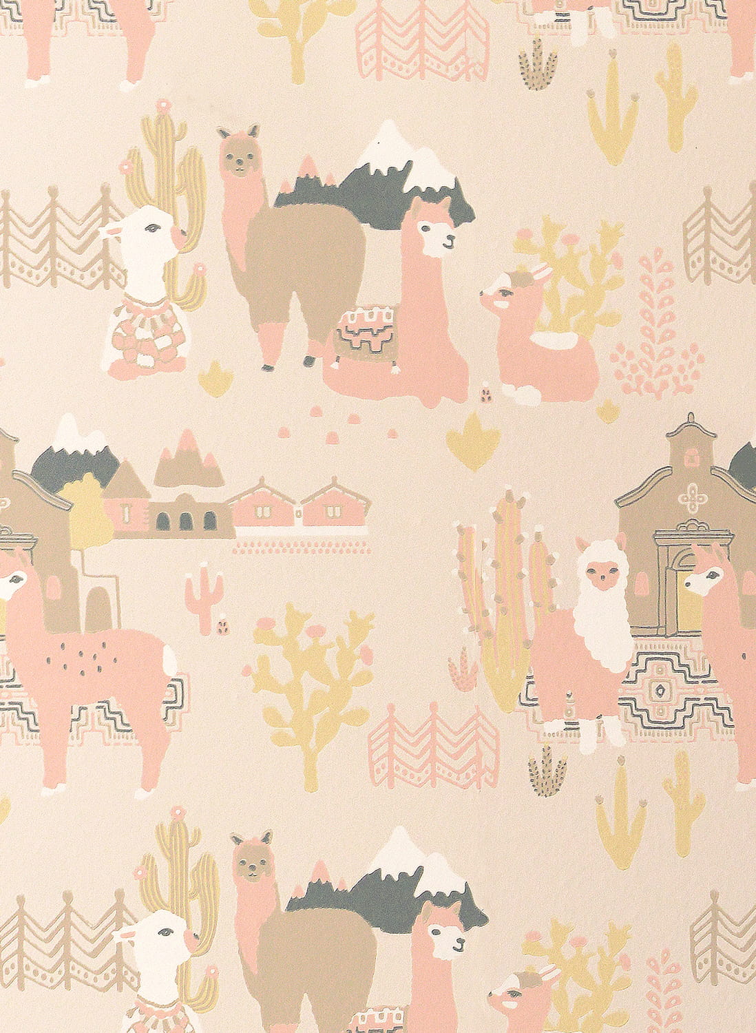 Tapete Lama Village - Light Sunny Pink