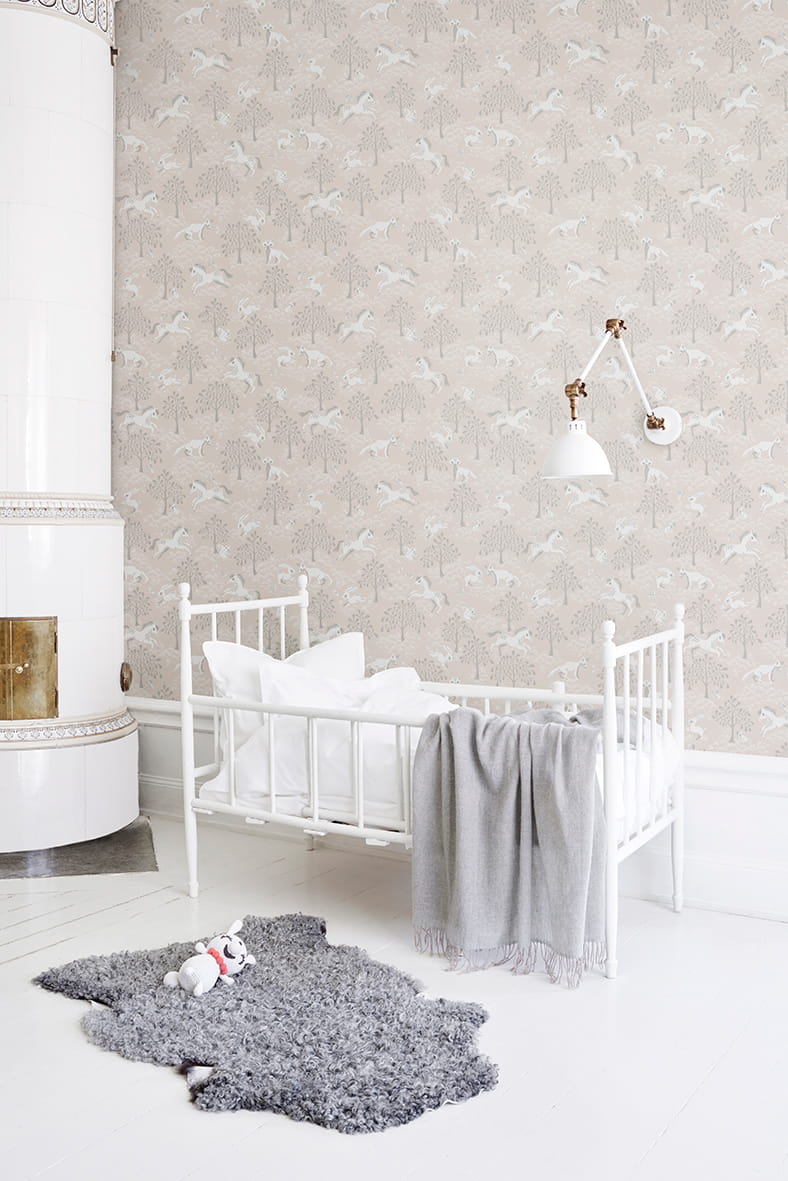 Tapete Fairytale Fox - Dusty Pink