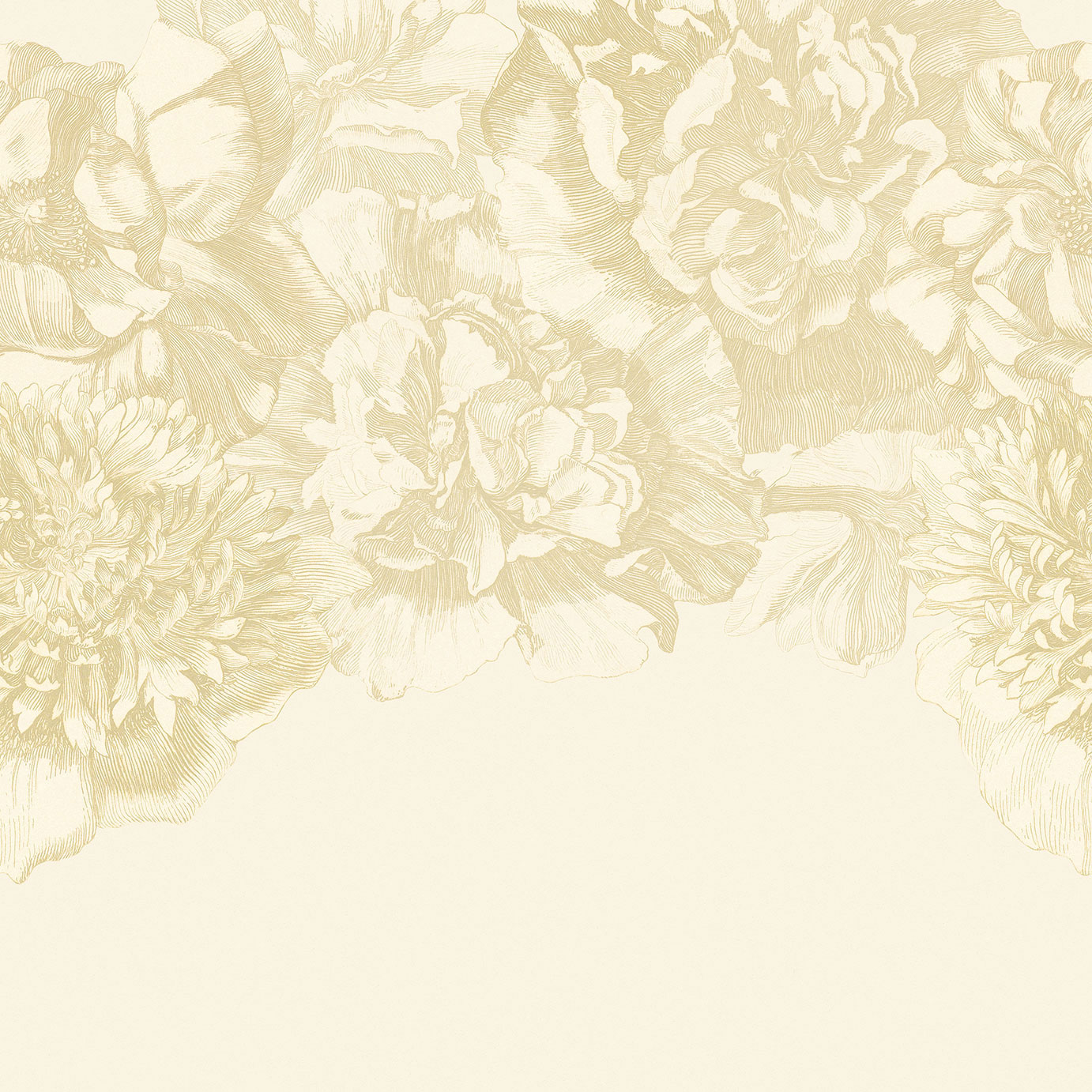 Wandbild Flower Fall - Gold