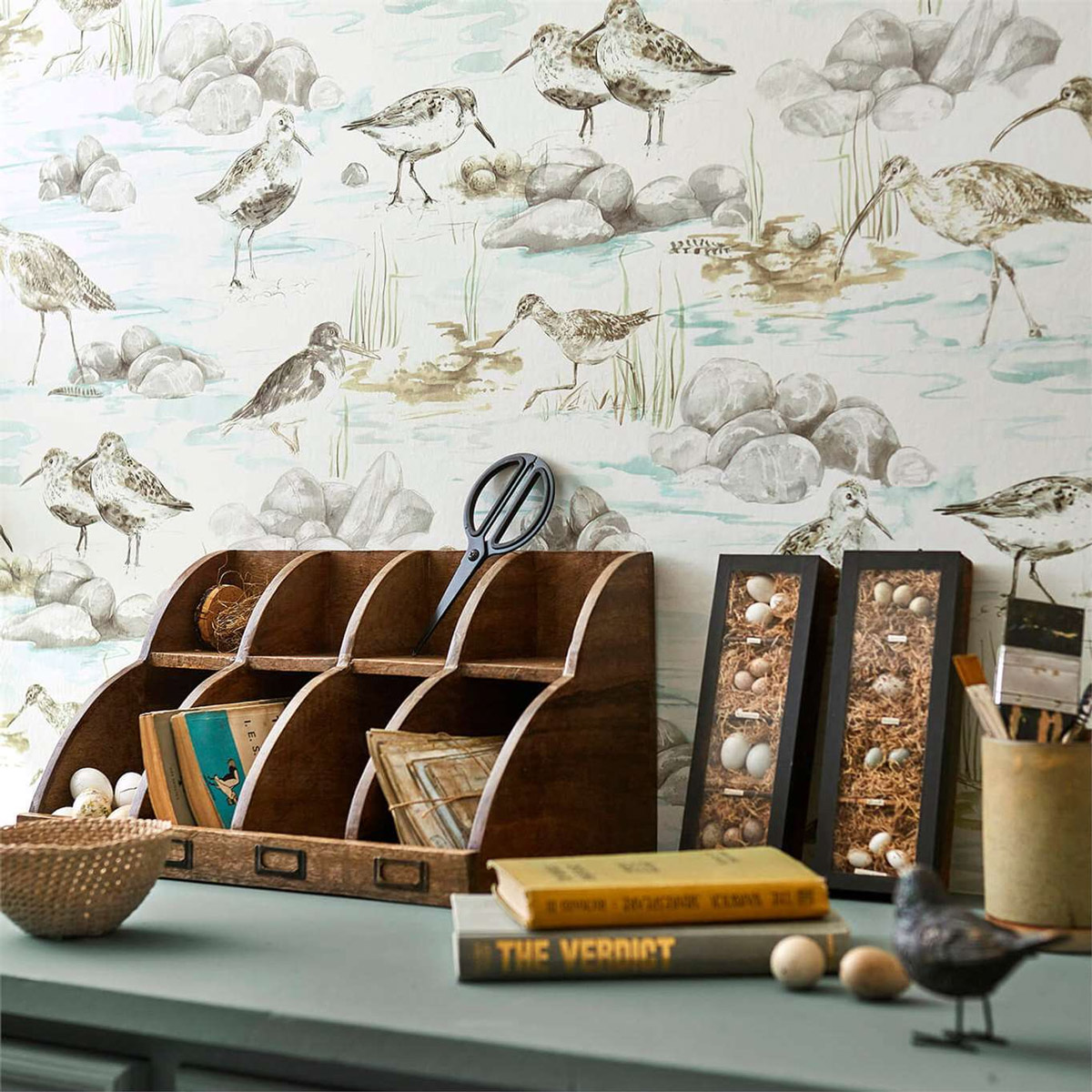 Tapete Estuary Birds - Mist/ Ivory