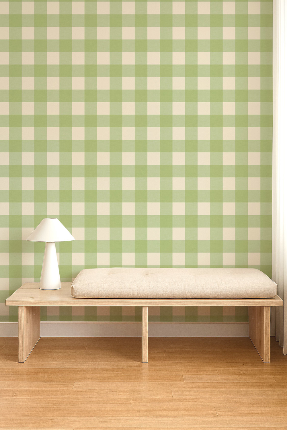 Tapete Central Check - Pea Green