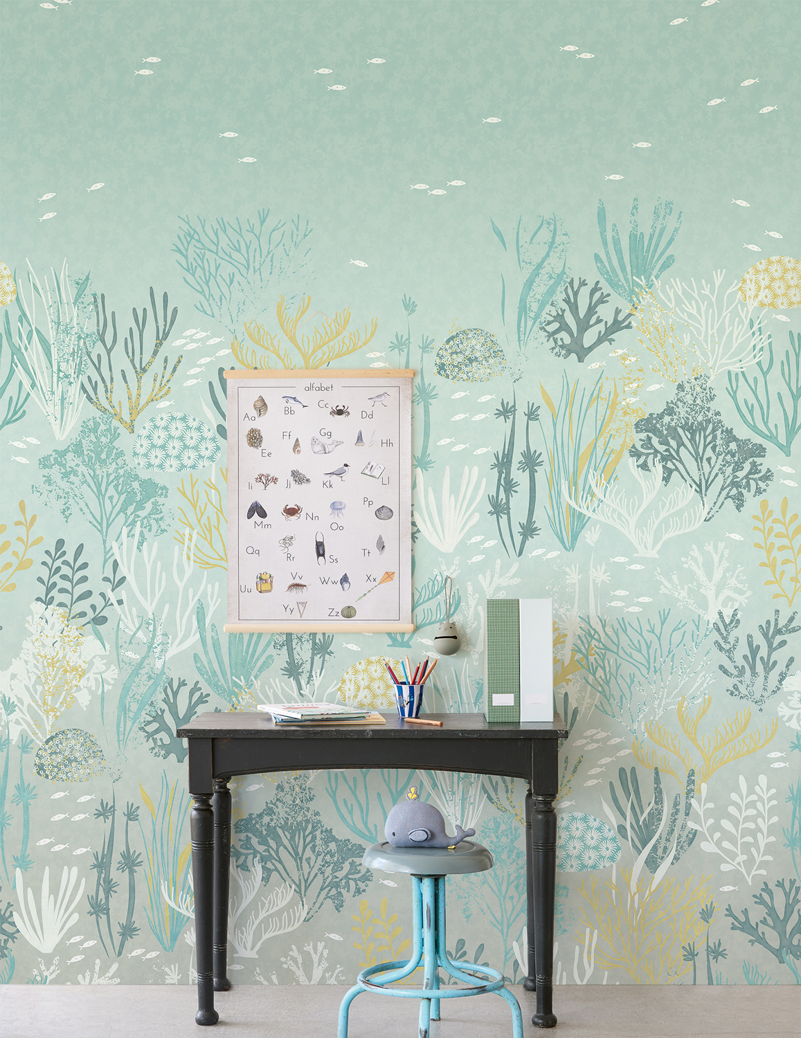 Wandbild Coral - Aqua