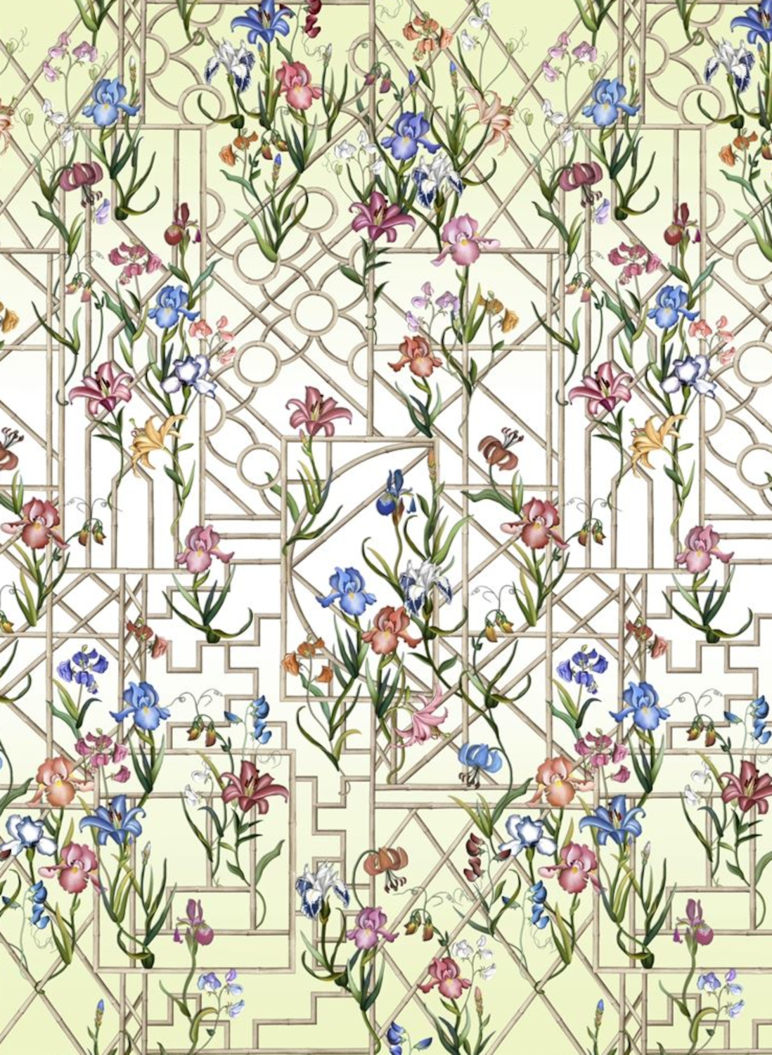 Tapete Fretwork Garden Panoramic - Citron