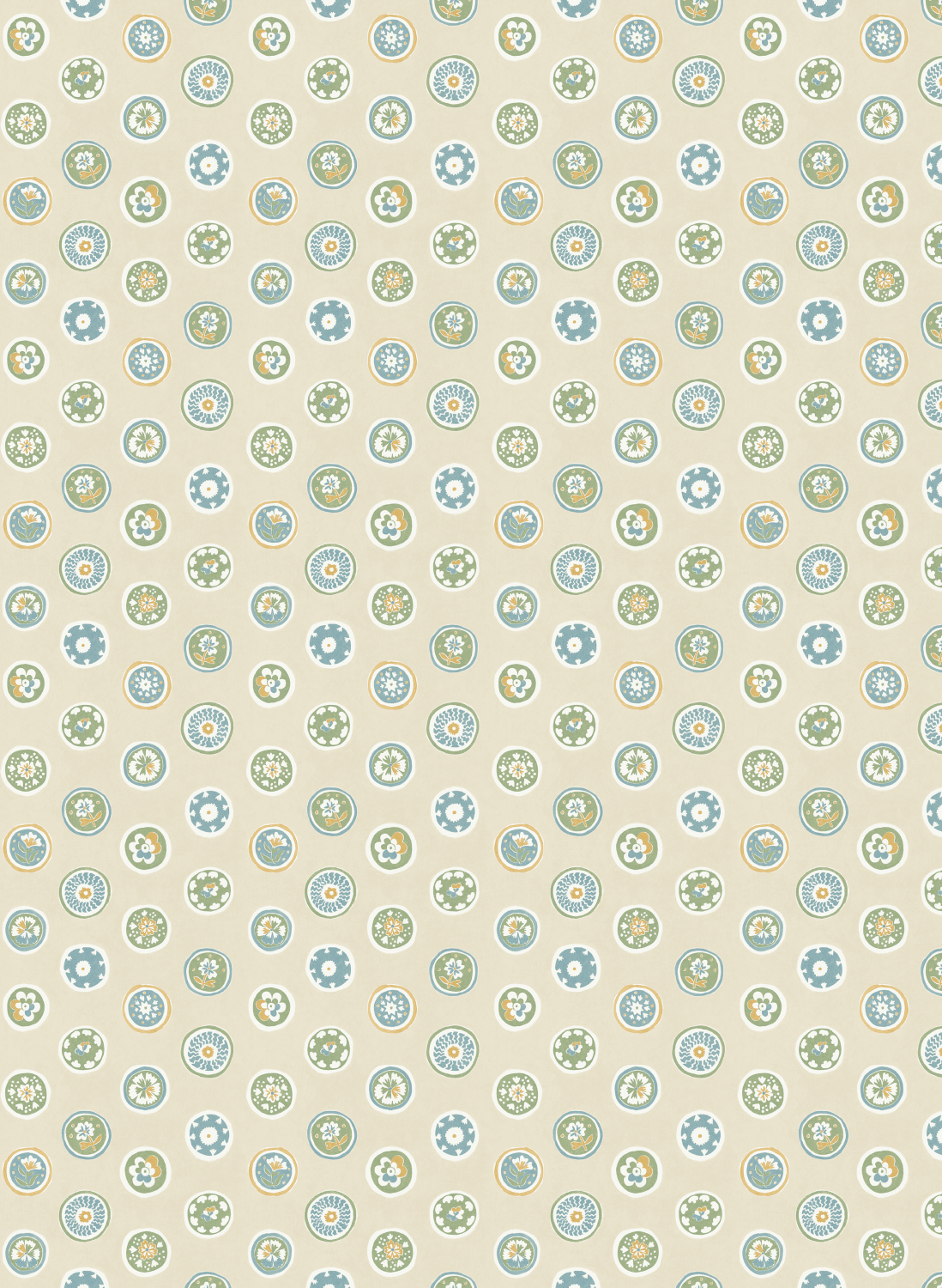 Papier peint Court Buttons - Blue/ Green
