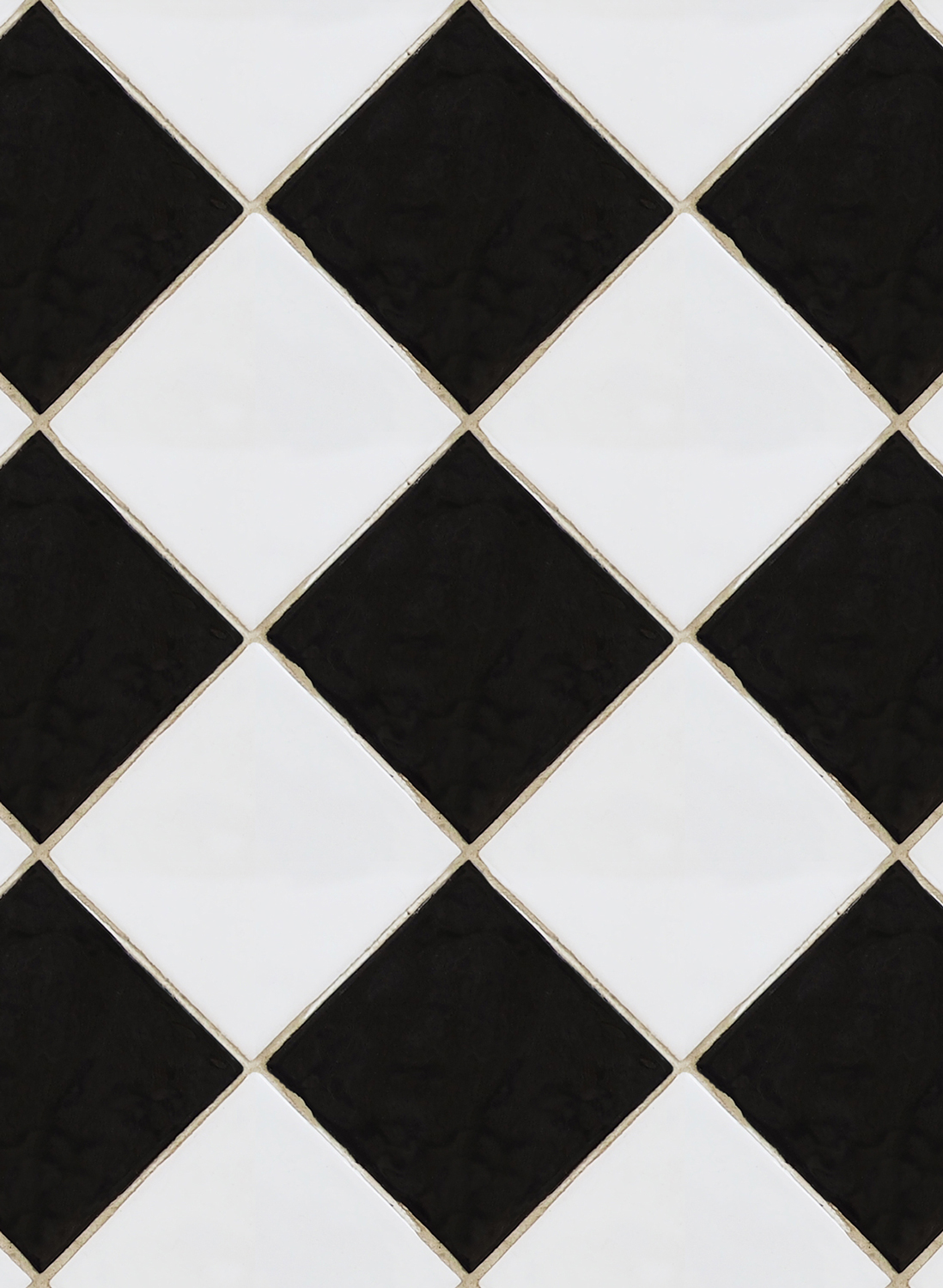 Tapete Checkered Tiles - Black/ White