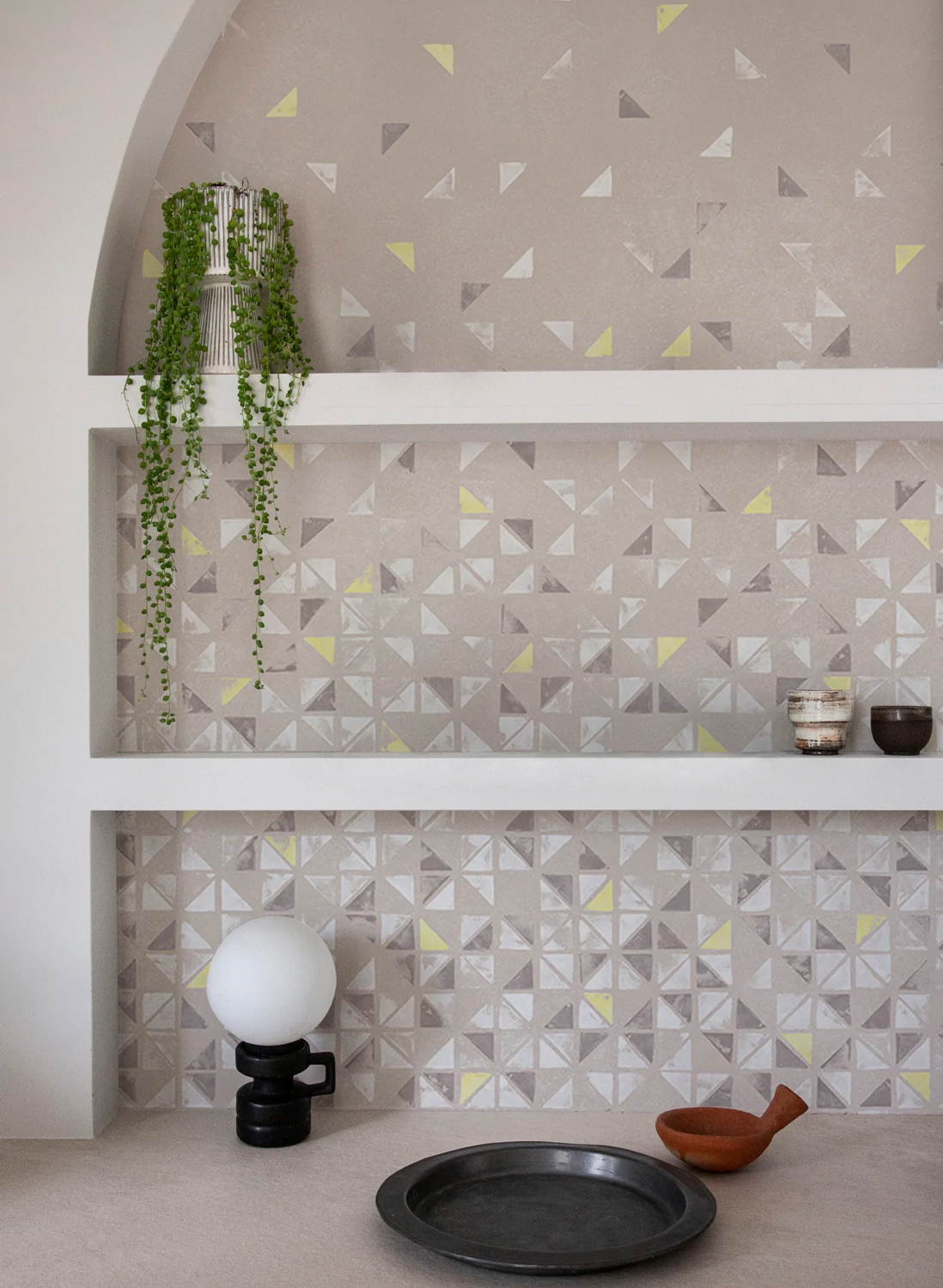 Wandbild Tangram Terracotta Jaune