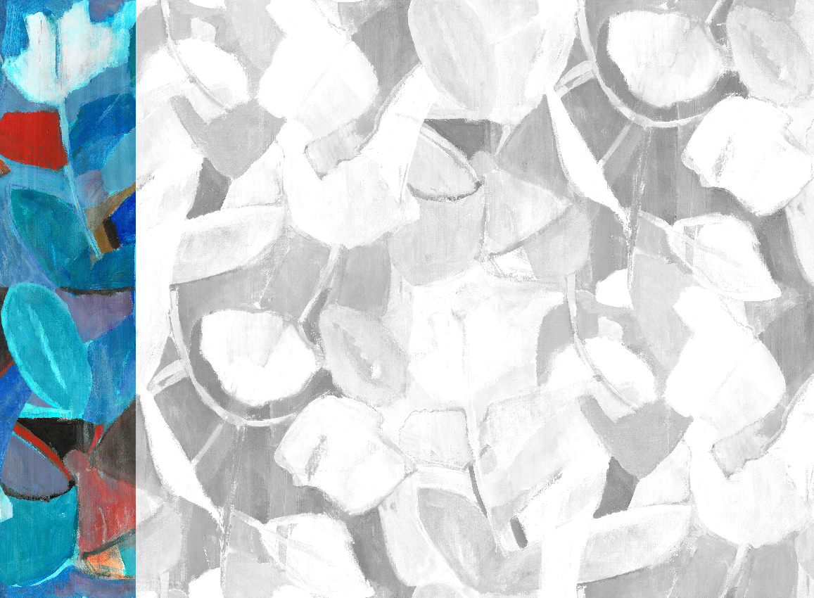 Wandbild Siwa - Blue Red Panel 1