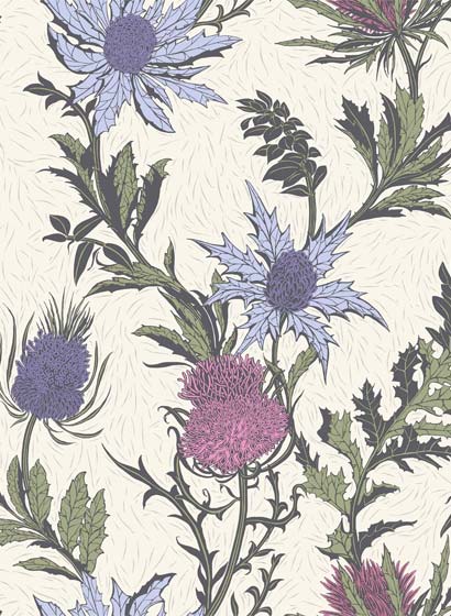 Tapete Thistle - Purple and White