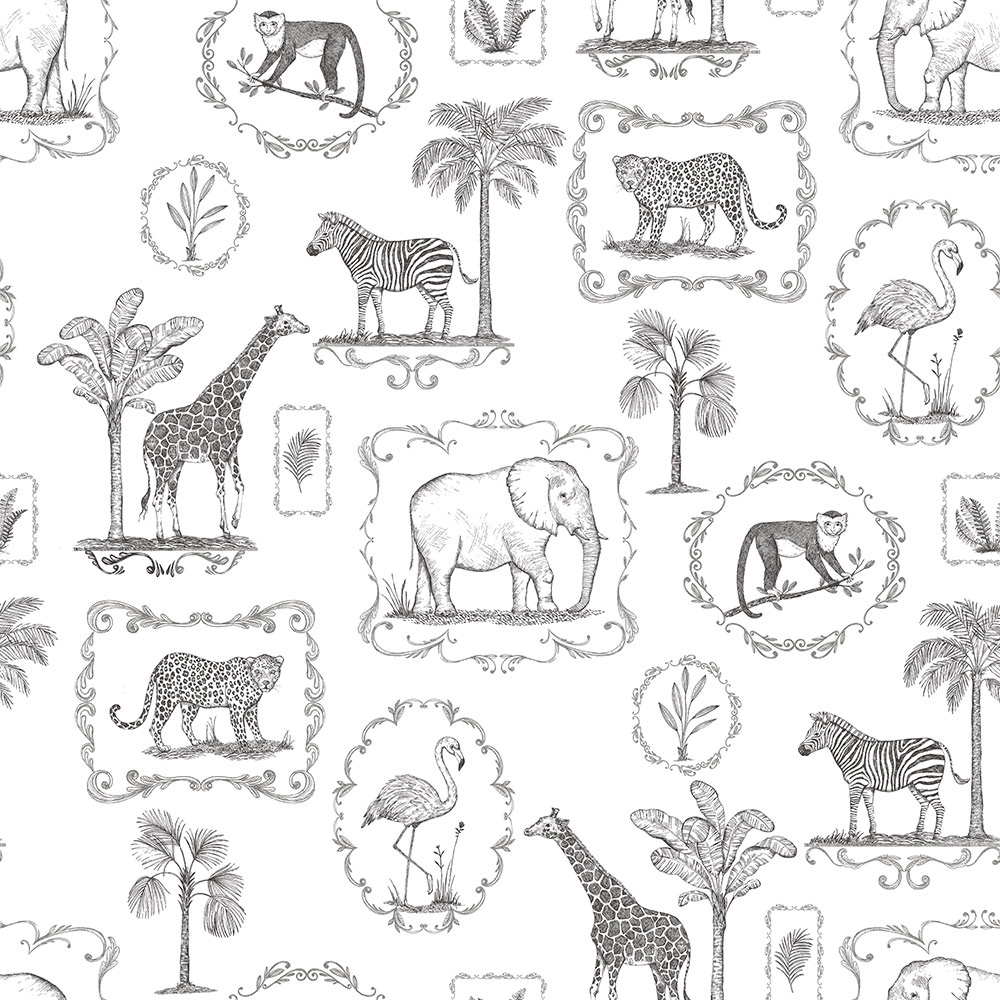 Wandbild Animal Party - Black/ White
