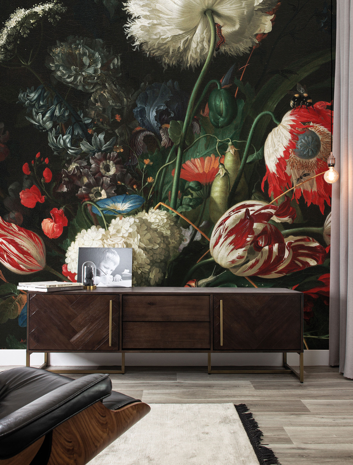 Wandbild Golden Age Flowers 2 - Multicolor - 1.948m