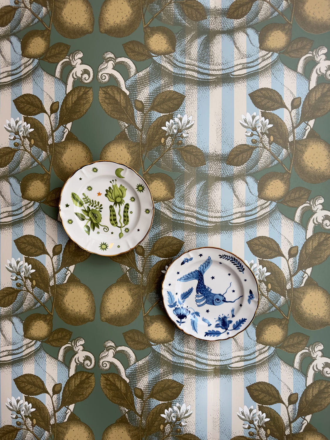 Tapete Limoncello Stripes - Green/ Blue