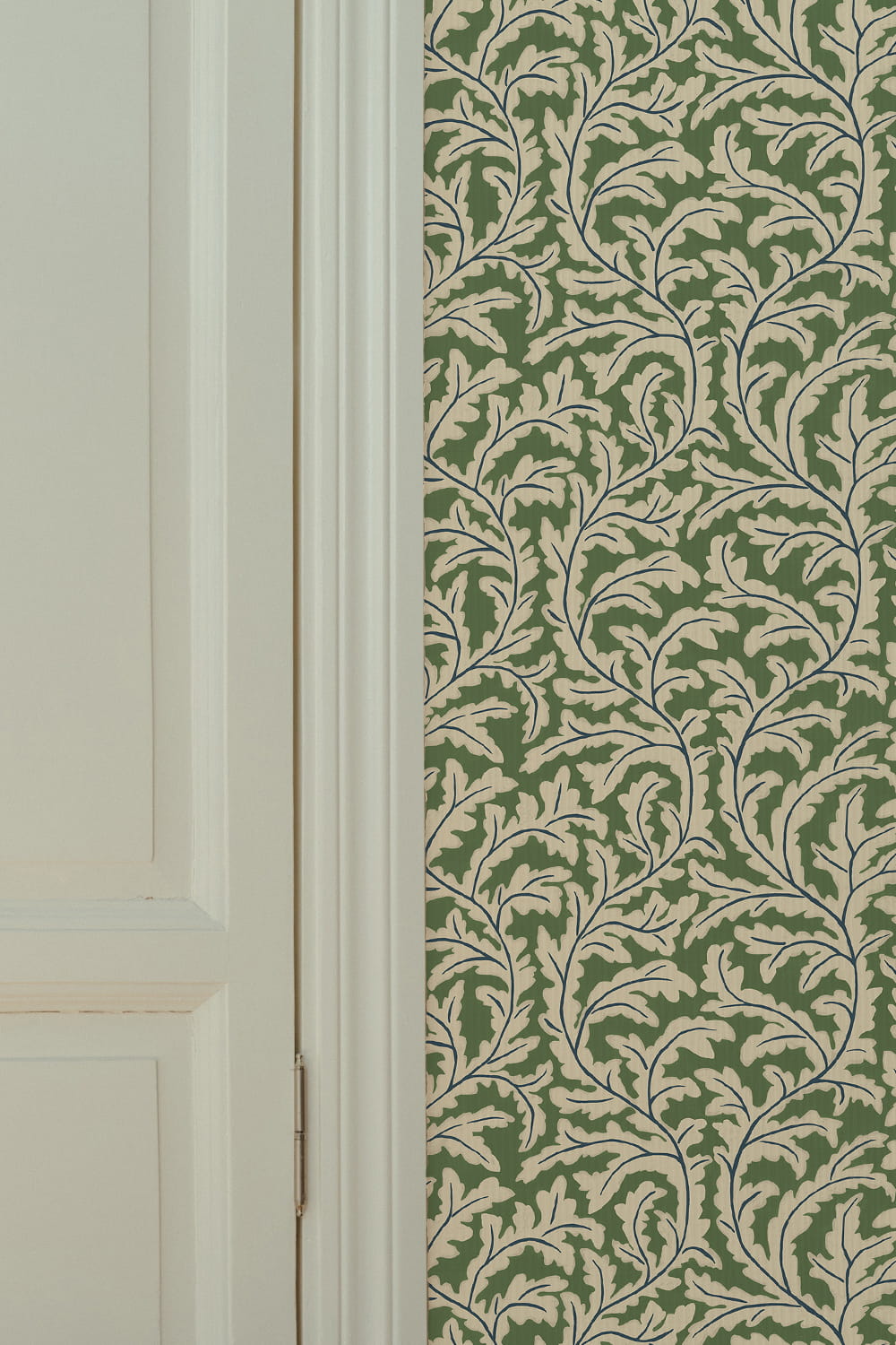 Tapete Frond Ogee - Brookes Green and Edge Sand