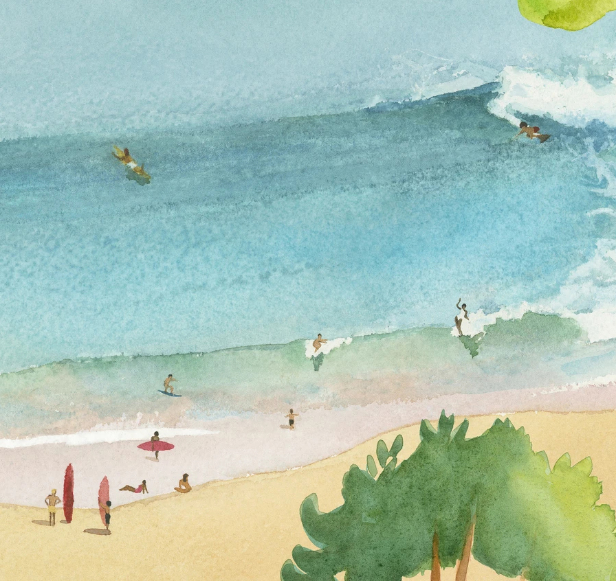 Wandbild Surf Landes - Panel 4/5/6