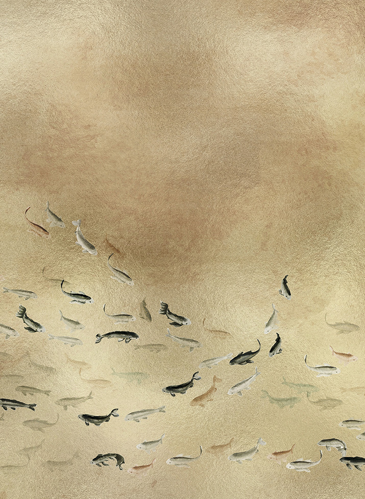 Wandbild Koi Metallics - Gold
