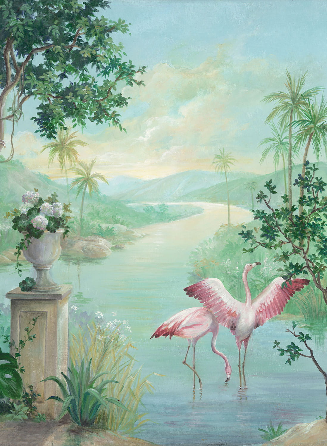 Mural Paisaje Con Flamencos - 8000014N