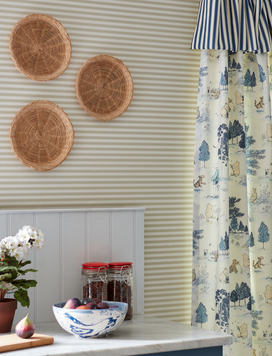 Stoff Winnie the Pooh - Bonbon Blue