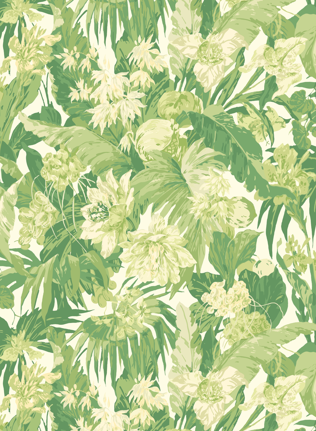 Tapete Tropical Floral - green