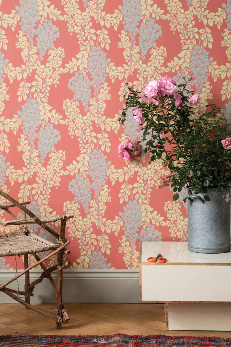 Tapete Wisteria - Red/ French Gray/ Churlish Green